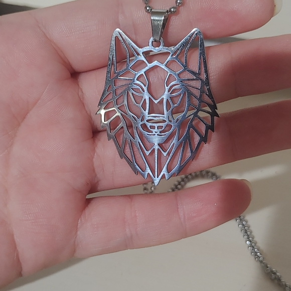 Stainless Steel Wolf Necklace - Picture 4 of 5